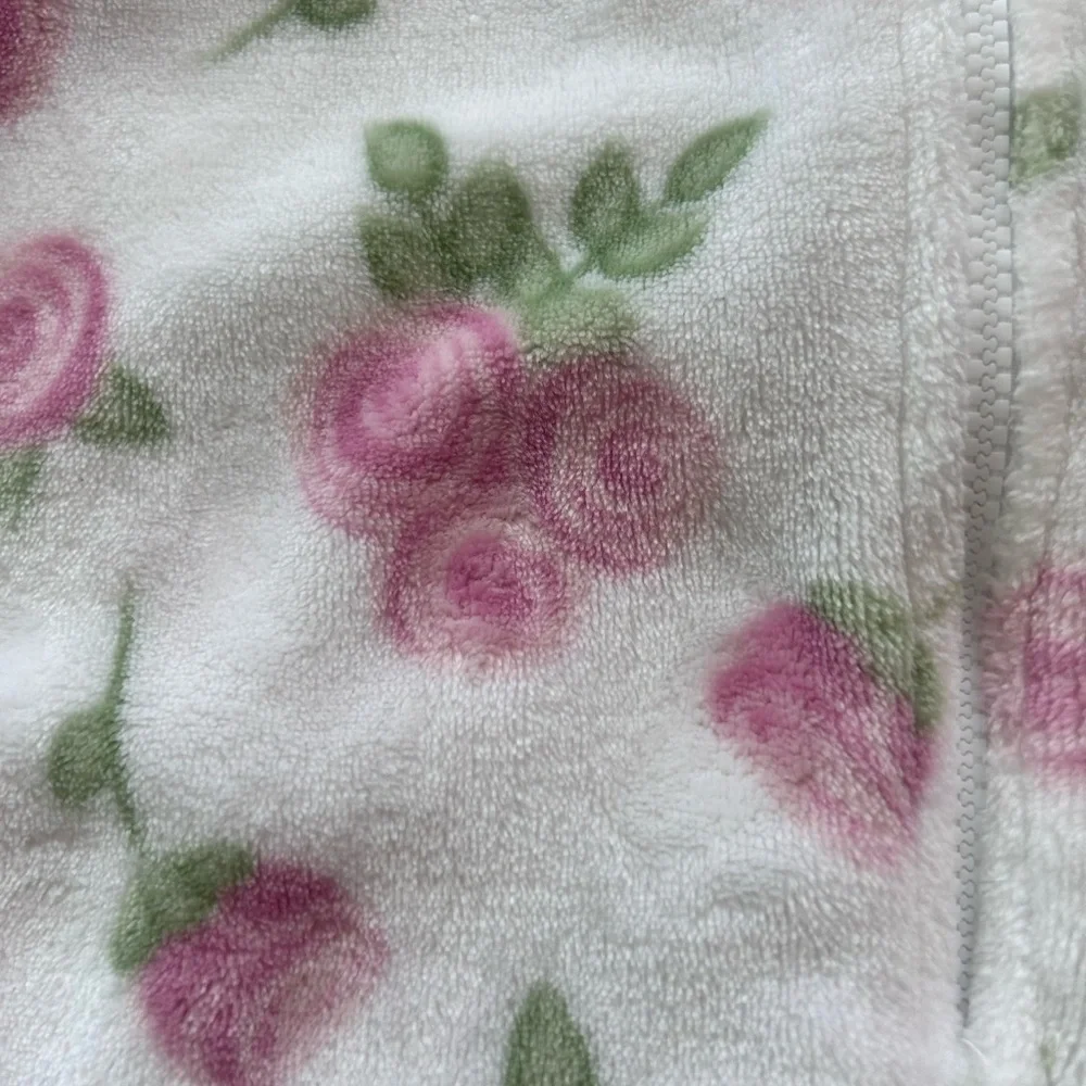 H B Rose Full Zip Fleece Sleep Sack - Pink Rose Print Size 6-12M